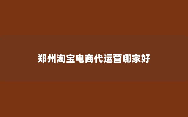 郑州淘宝电商代运营哪家好